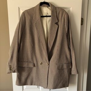 H&M Brown Houndstooth Blazer